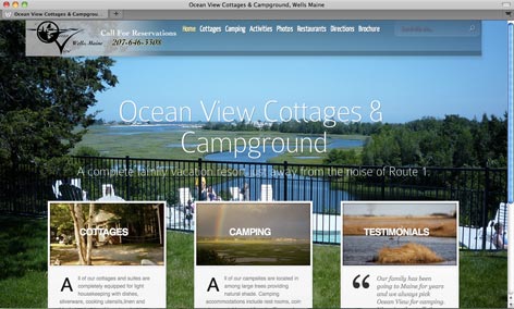 Website Client Ocean View Cottages Campground Wells Maine